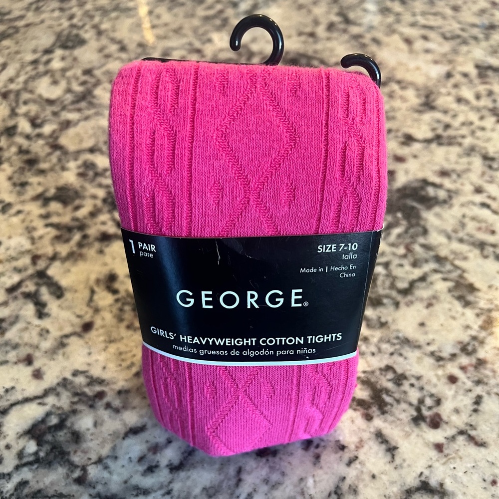 New George Bright Pink Girls' Cotton Tights